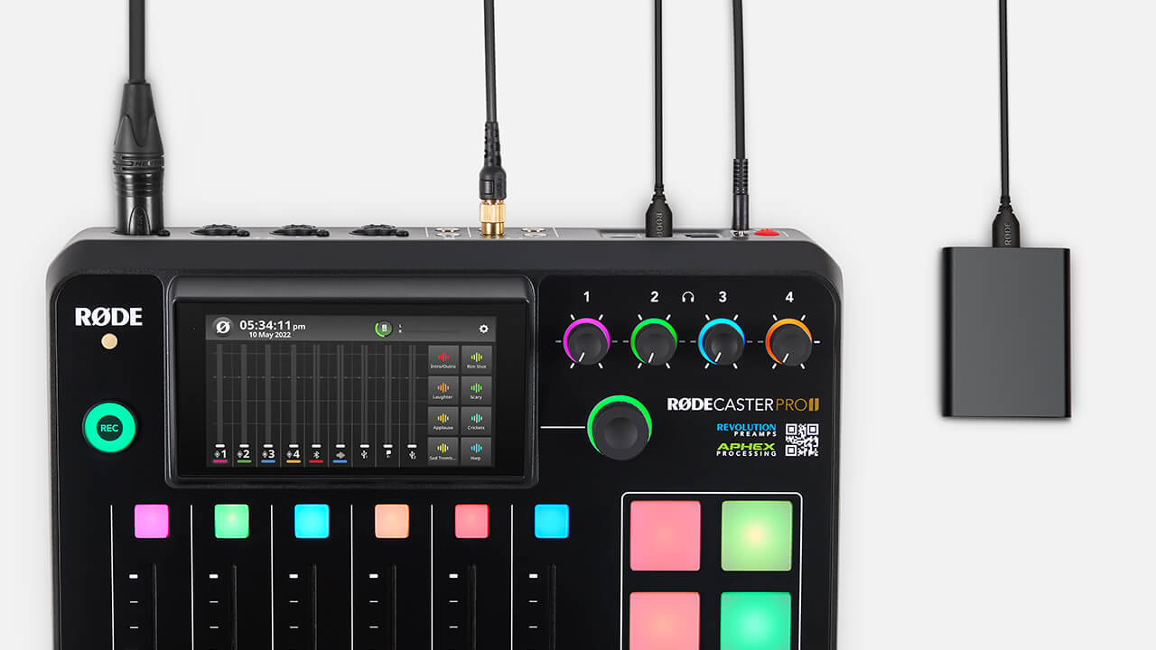 Hard drive connected to RØDECaster Pro II via USB
