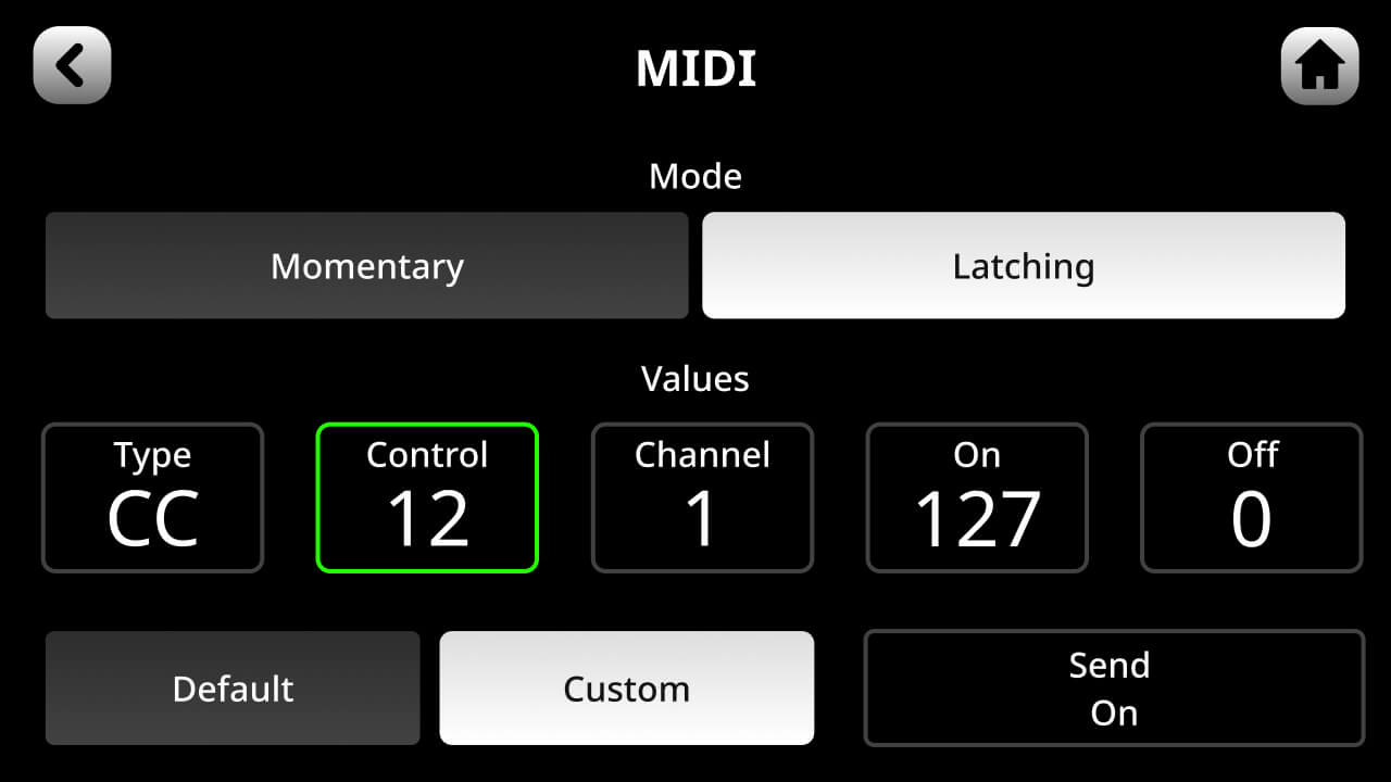 RØDECaster Pro II custom MIDI trigger setup screen