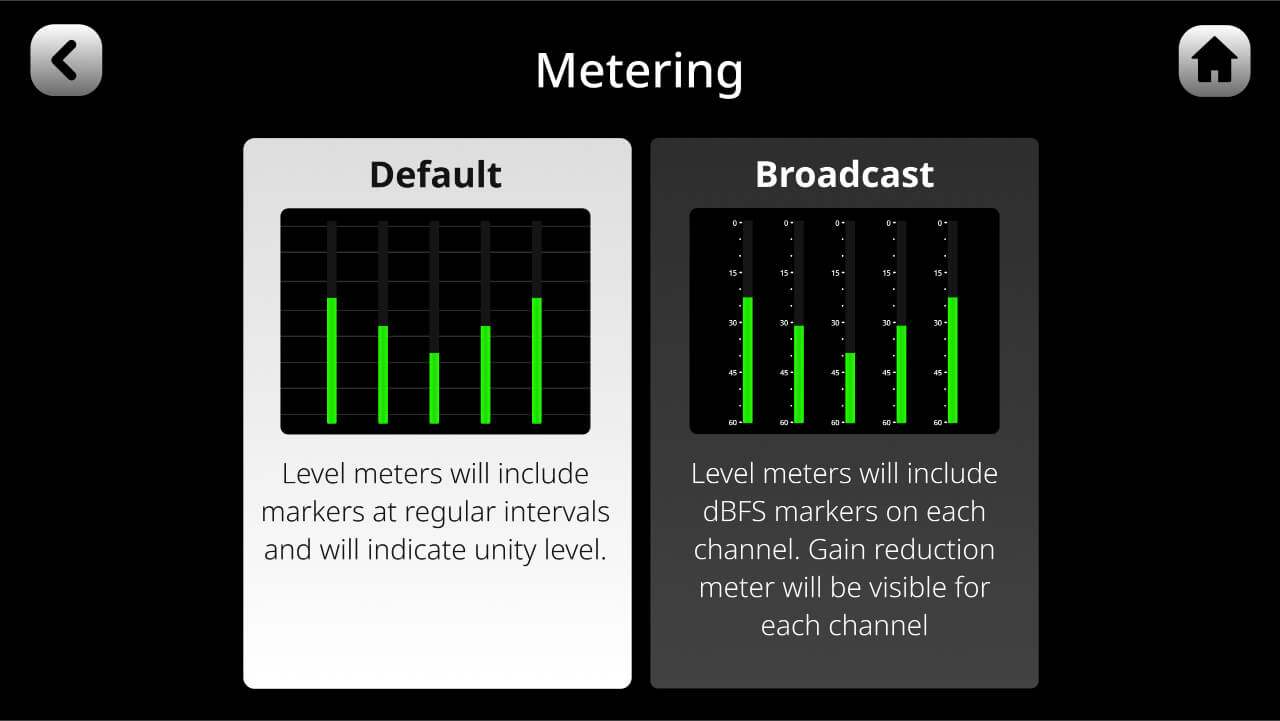 RØDECaster Pro II showing option for Default or Broadcast mode