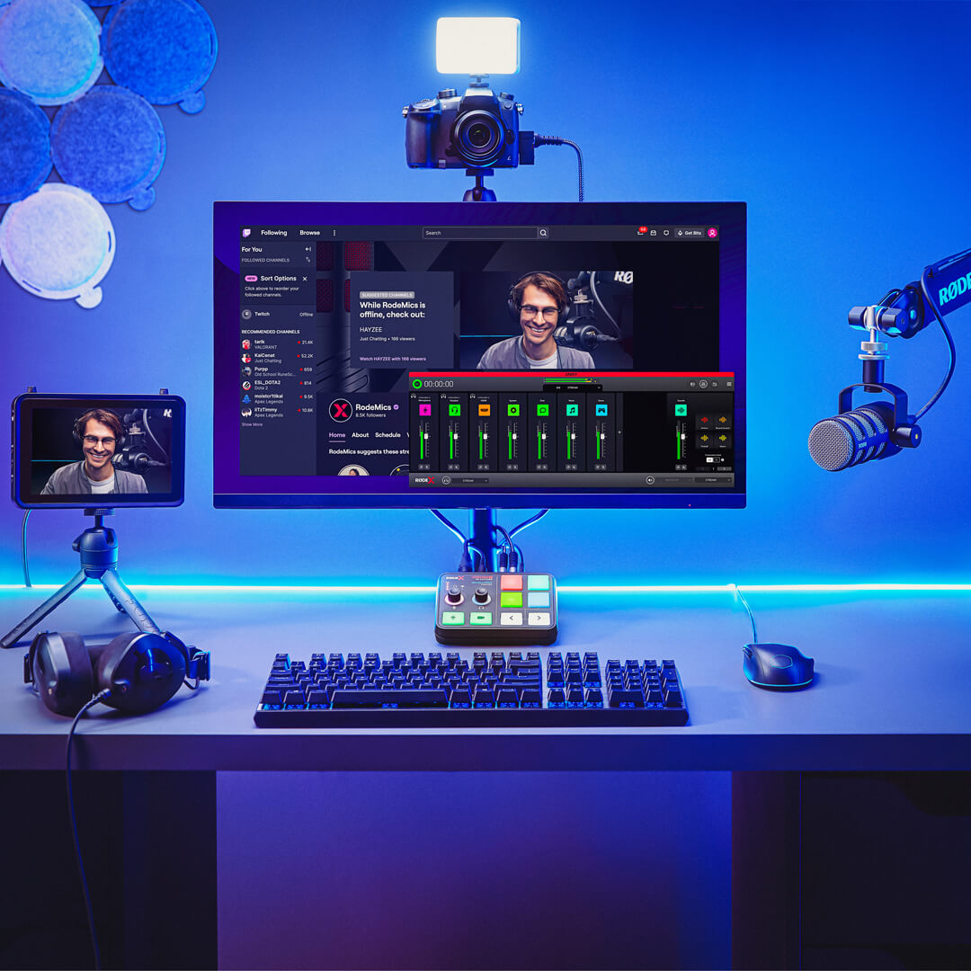 Content creator setup showing Streamer X and UNIFY