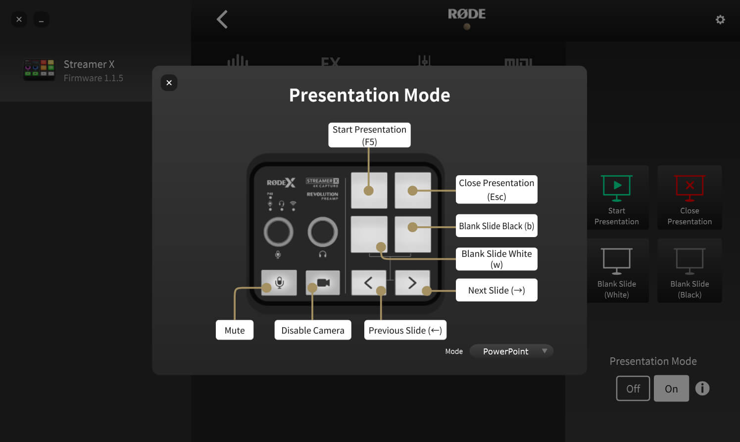 Streamer X Presentation Mode