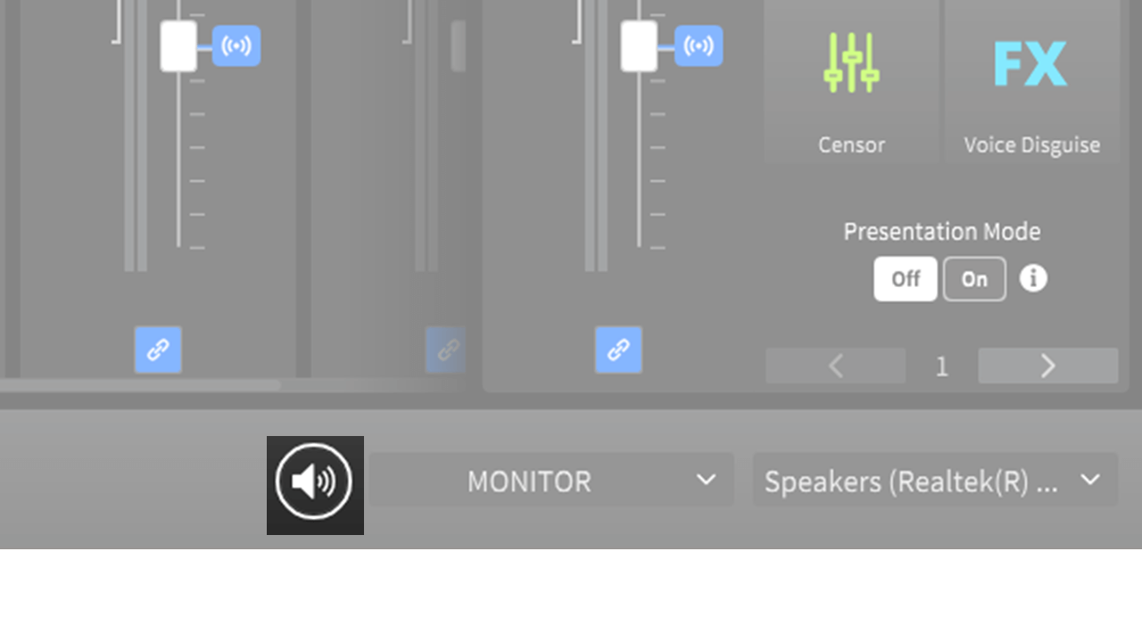 UNIFY monitor output mute button