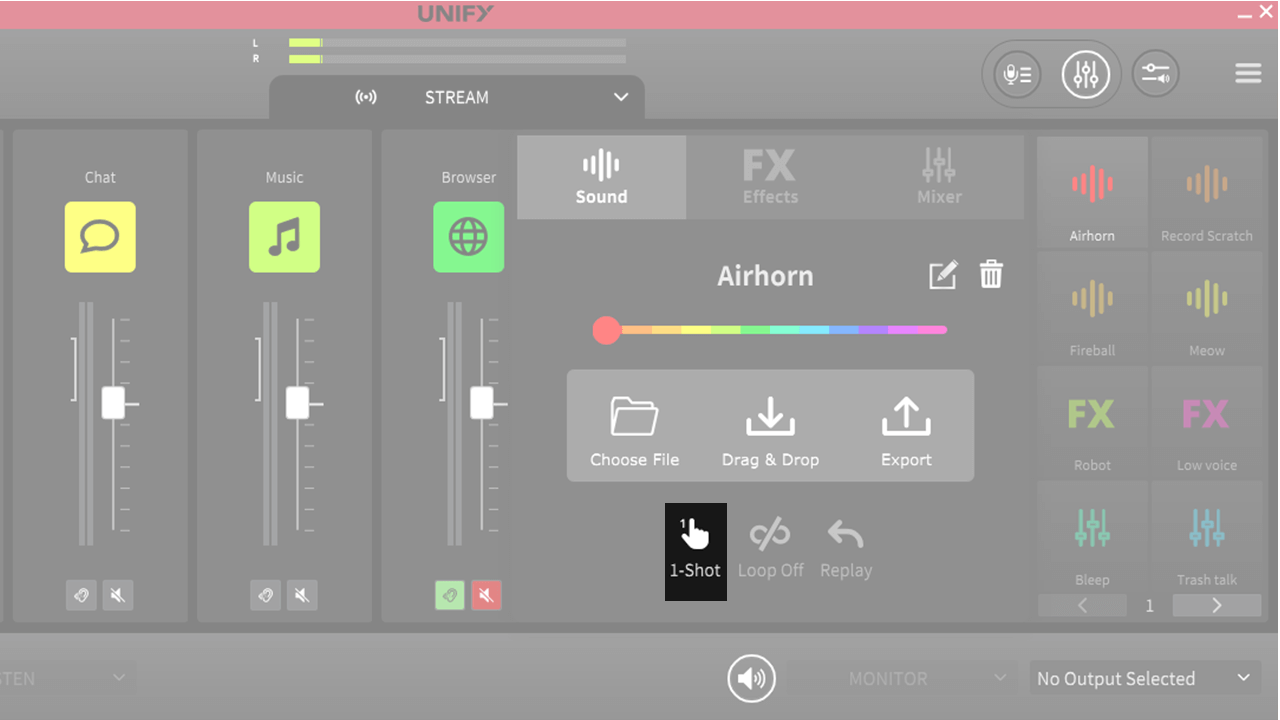 UNIFY sound pad playback modes