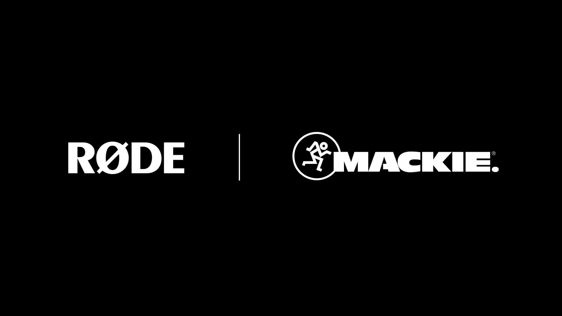 RØDE and Mackie logo side-by-side