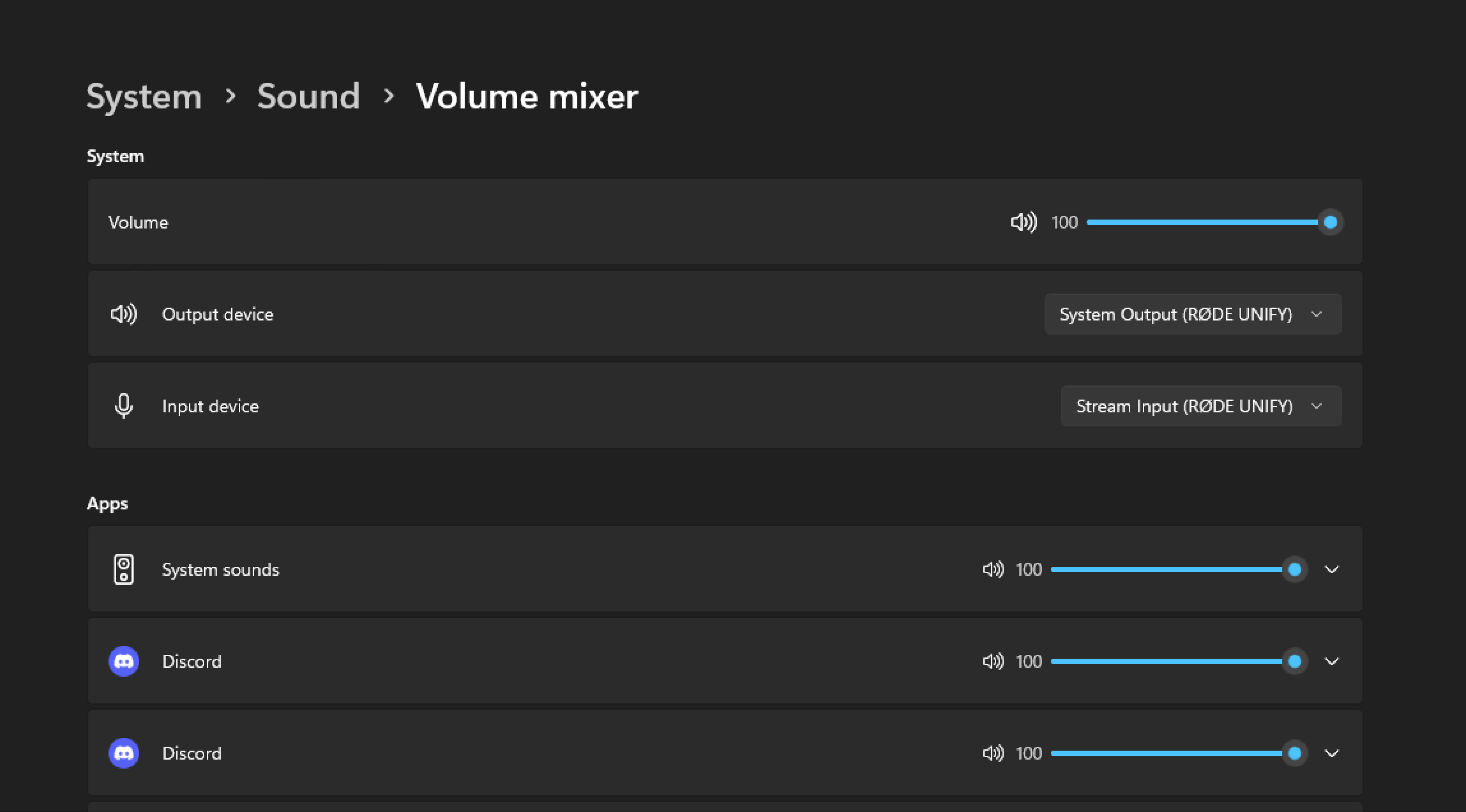 Windows Volume Mixer