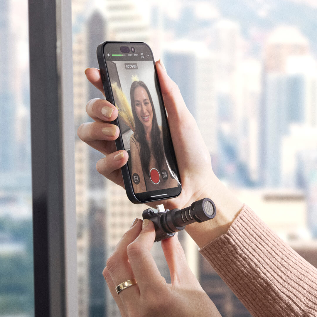 VidéoMic Me-C+ connecté à l'iPhone