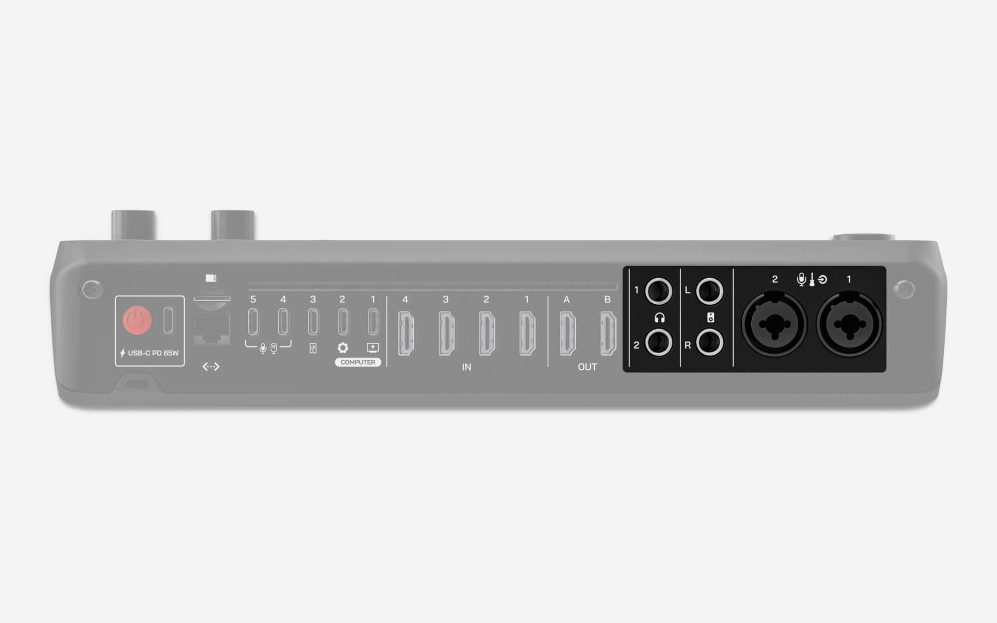 RØDECaster Video headphone and speaker outputs