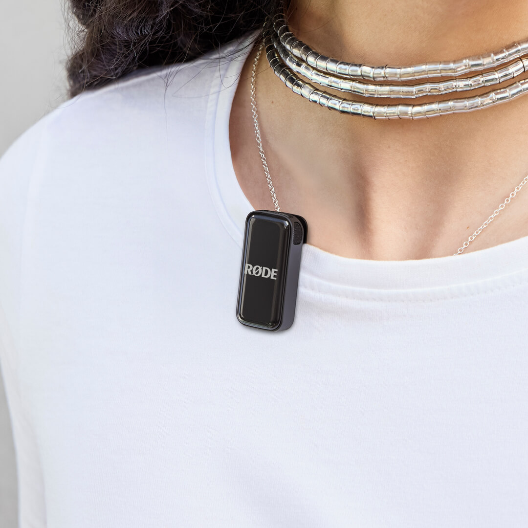 Wireless Micro transmitter clipped to shirt